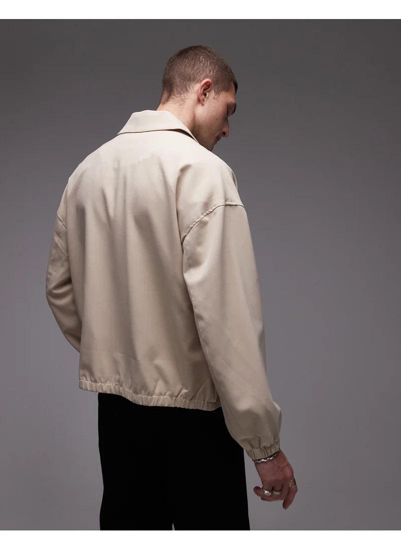 توب مان Harrington Textured Jacket