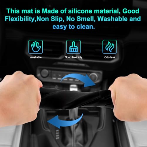FDAIUN Wireless Charging Protective Pad for Ford Mustang 2024 Silicone Material Center Controls Cell Phone Automobile Pads Mats (Black) - Image 4