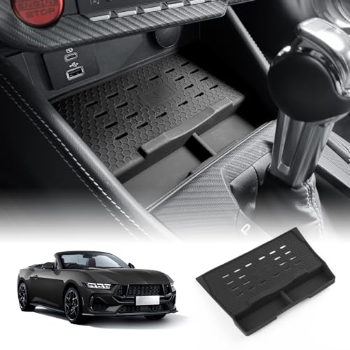 FDAIUN Wireless Charging Protective Pad for Ford Mustang 2024 Silicone Material Center Controls Cell Phone Automobile Pads Mats (Black) - Image 1