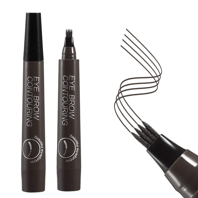 Apooliy Liquid Eyebrow Pen Waterproof Microblading Eyebrow Pencil with a MicroFork Tip Applicator Creates Natural Looking Brows Effortlessly