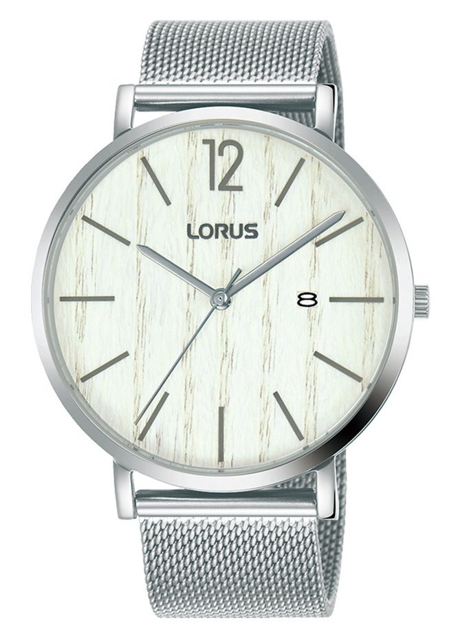 لوراس ساعة بعقارب وسوار من الإستانلس ستيل للرجال - Image 1