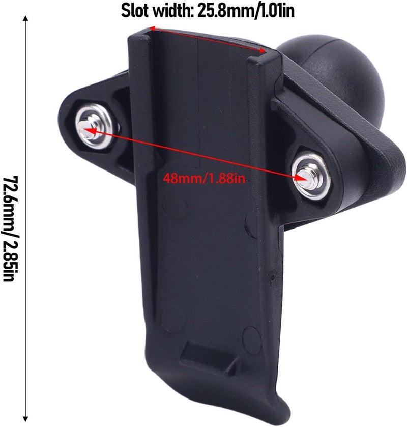 Motorcycle GPS Mount Nylon Handlebar Mounts Spine Clip Holder with 1 Inch Ball for Handheld Device Black (Back Clip Kit) - Image 3
