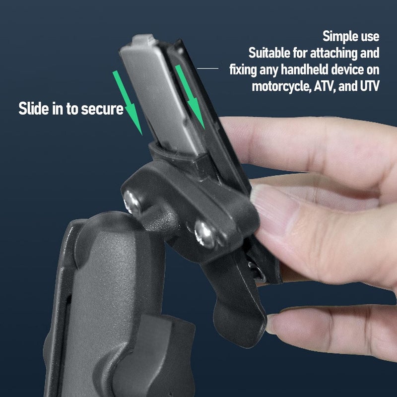 Motorcycle GPS Mount Nylon Handlebar Mounts Spine Clip Holder with 1 Inch Ball for Handheld Device Black (Back Clip Kit) - Image 4