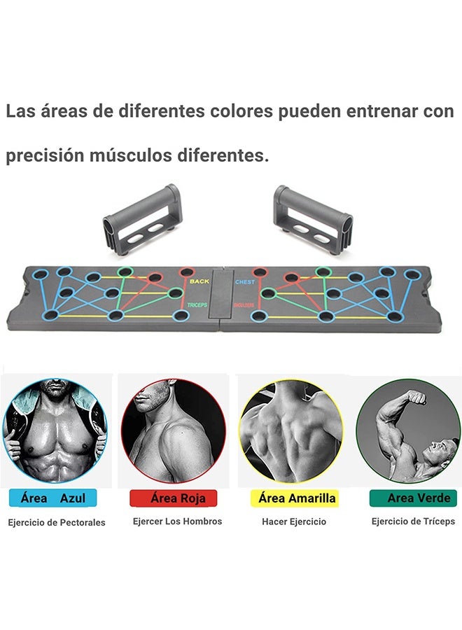 الصلبة دفع لوحة 24 في 1 معدات التمرين المنزلي متعددة الوظائف دفع يقف نظام اللياقة البدنية أرضية الصدر عضلات التمرين المعدات المهنية حرق الدهون تدريب القوة الذراع الرجال والنساء الأوزان - Image 3