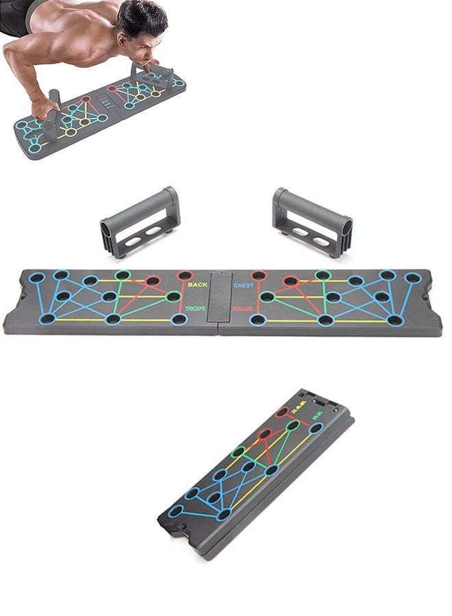 الصلبة دفع لوحة 24 في 1 معدات التمرين المنزلي متعددة الوظائف دفع يقف نظام اللياقة البدنية أرضية الصدر عضلات التمرين المعدات المهنية حرق الدهون تدريب القوة الذراع الرجال والنساء الأوزان - Image 1