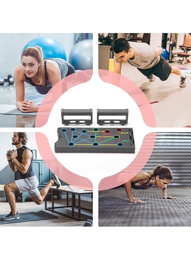 الصلبة دفع لوحة 24 في 1 معدات التمرين المنزلي متعددة الوظائف دفع يقف نظام اللياقة البدنية أرضية الصدر عضلات التمرين المعدات المهنية حرق الدهون تدريب القوة الذراع الرجال والنساء الأوزان - Image 5