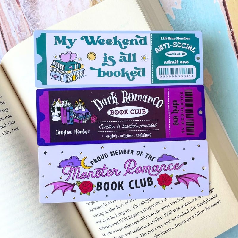 YJ PREMIUMS 16PC Cute Bookmarks Set Funny Bookmark Sets for Women Bookish Page Markers Book Clubs Lovers Dark Romance Anti Social Fantasy Thriller True Crime Booktok Club Readers Accessories Supplies Gifts Bulk - Image 5