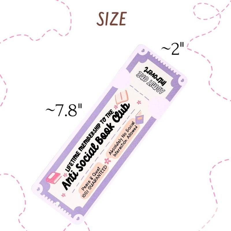 YJ PREMIUMS 16PC Cute Bookmarks Set Funny Bookmark Sets for Women Bookish Page Markers Book Clubs Lovers Dark Romance Anti Social Fantasy Thriller True Crime Booktok Club Readers Accessories Supplies Gifts Bulk - Image 2