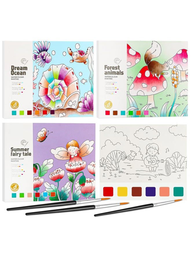 FQKIOMY Water Color Paint Sets for Kids Ages 2-4,3-5,4-8,Mess Free Coloring Pocket Watercolor Painting Book Travel Arts and Crafts Creative Gift Easter Basket Stuffers for Toddlers Boys Girls - Image 1