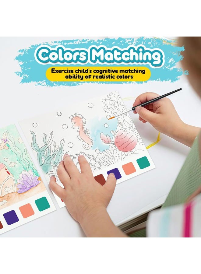 FQKIOMY Water Color Paint Sets for Kids Ages 2-4,3-5,4-8,Mess Free Coloring Pocket Watercolor Painting Book Travel Arts and Crafts Creative Gift Easter Basket Stuffers for Toddlers Boys Girls - Image 5
