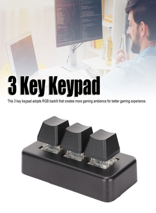Pomya 3 Key Macropad, RGB Backlit OSU Standard Keyboard, Mechanical Gaming Keyboard Programming Macro, with USB Interface for Computer(Black) - Image 2