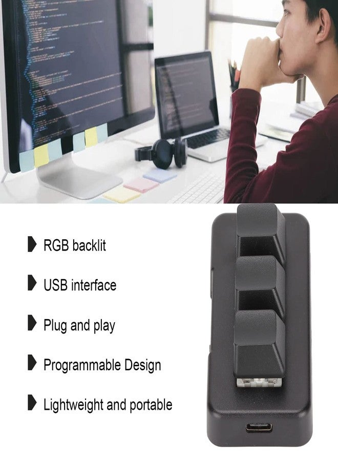 Pomya 3 Key Macropad, RGB Backlit OSU Standard Keyboard, Mechanical Gaming Keyboard Programming Macro, with USB Interface for Computer(Black) - Image 3