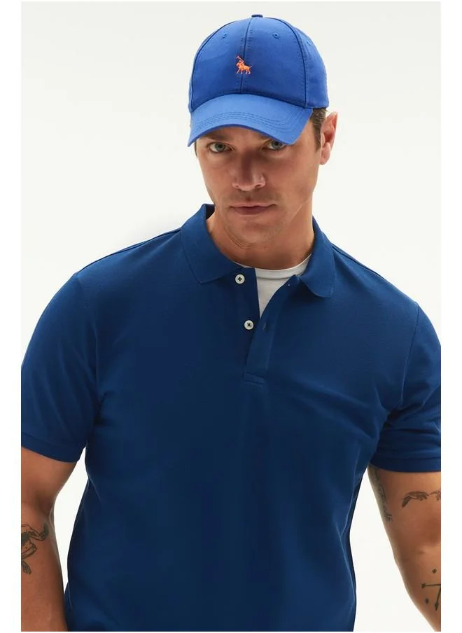جون June Men Regular Fit 100% Cotton Basic Polo Neck Tshirt Navy