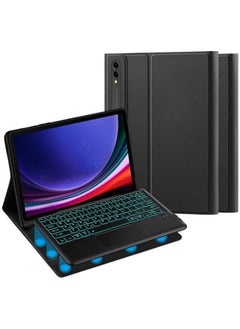 Detachable Touchpad Keyboard Case Compatible with Samsung Galaxy Tab S9 FE Plus 2023 12.4 inch,Backlight, Flip Stand Case for Tab S9 FE+