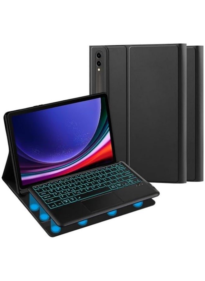 Generic - Detachable Touchpad Keyboard Case Compatible with Samsung Galaxy Tab S9 FE Plus 2023 12.4 inch,Backlight, Flip Stand Case for Tab S9 FE+ - Image 1