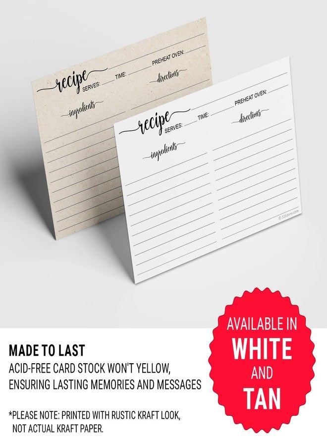 321 دن بطاقات وصفات 321Done، صُنعت في الولايات المتحدة الأمريكية - مقاس 4×6 سم، بخط بسيط، ورق مقوى سميك على الوجهين، مظهر كرافت ريفي عتيق لطيف لحفلات الزفاف وحفلات الانتقال إلى منزل جديد - عبوة من 50 بطاقة - Image 4