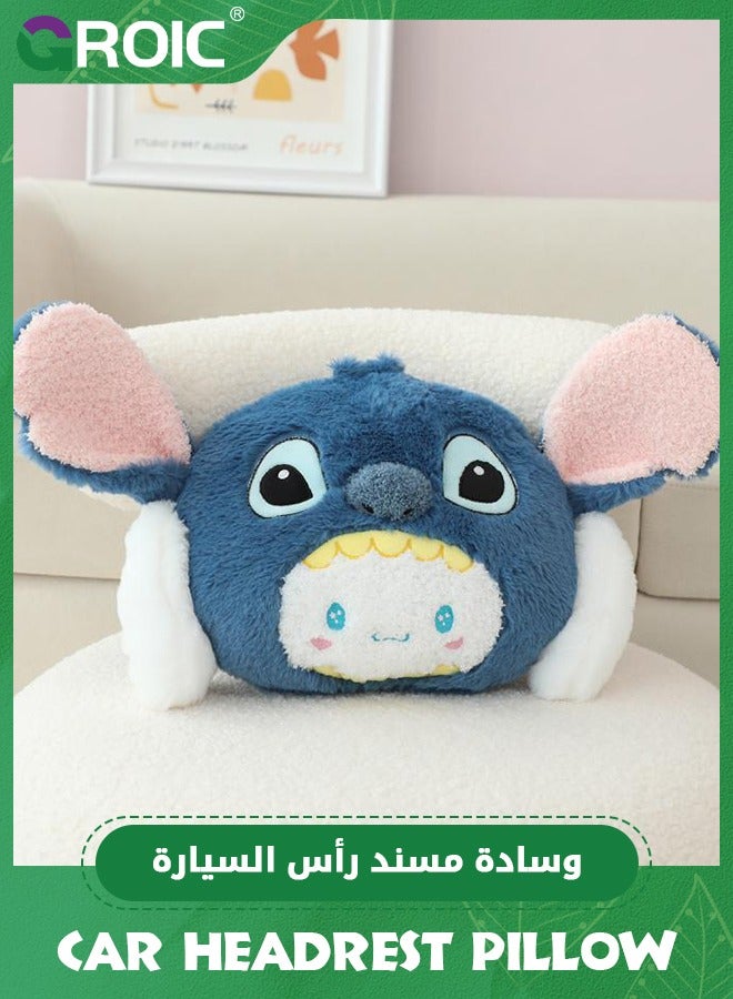 GROIC Cute Big Ear Car Headrest Pillow,  Cartoon Neck Pillow for Car, Soft Car Seat Pillow, Head Rest Cushion, Plush Comfort Neck Cushions for Driving, Traveling - Image 4
