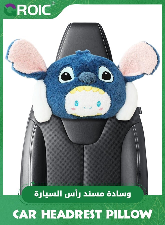 GROIC Cute Big Ear Car Headrest Pillow,  Cartoon Neck Pillow for Car, Soft Car Seat Pillow, Head Rest Cushion, Plush Comfort Neck Cushions for Driving, Traveling - Image 1