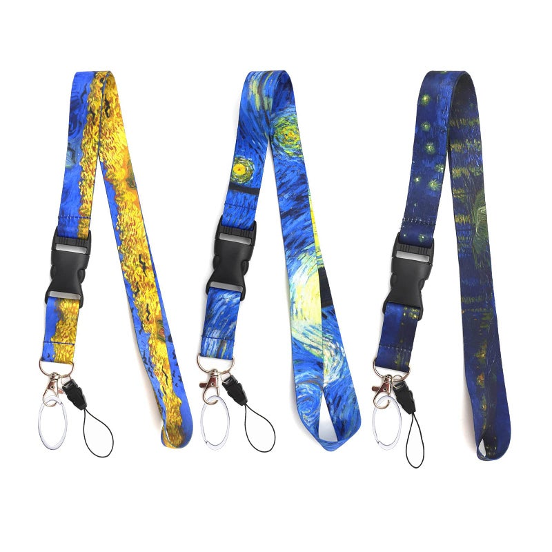 HAMYEE 3 Pack Breakaway Lanyard ID Badge Holder Detachable Neck Lanyards for Key Keychain with Safety Buckle for Women Men (3pcs mixed colors) - Image 1