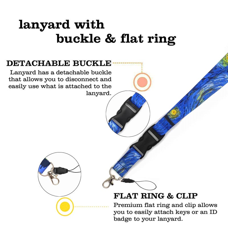 HAMYEE 3 Pack Breakaway Lanyard ID Badge Holder Detachable Neck Lanyards for Key Keychain with Safety Buckle for Women Men (3pcs mixed colors) - Image 4