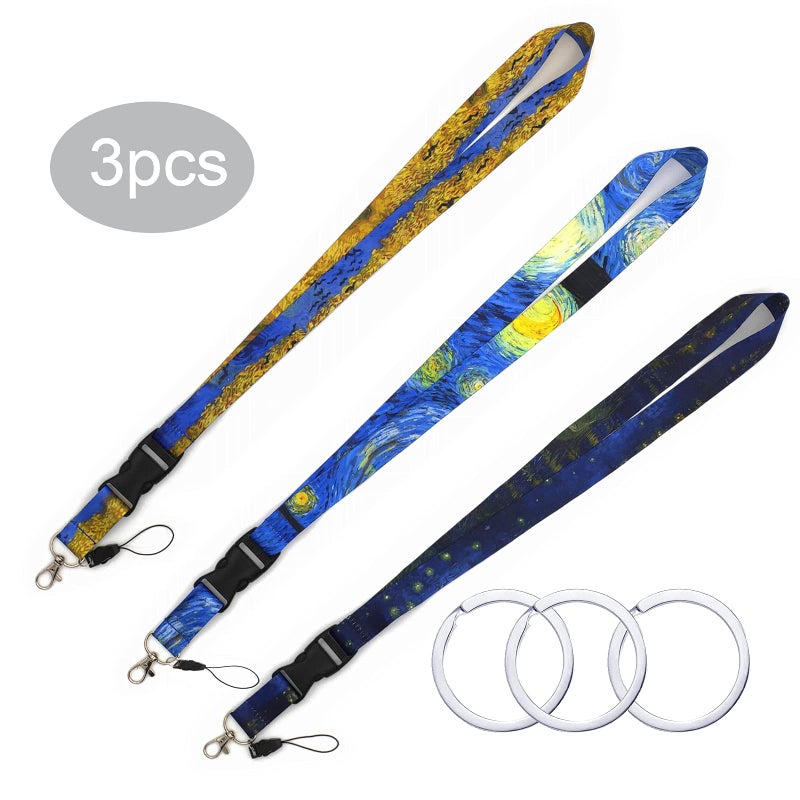 HAMYEE 3 Pack Breakaway Lanyard ID Badge Holder Detachable Neck Lanyards for Key Keychain with Safety Buckle for Women Men (3pcs mixed colors) - Image 2