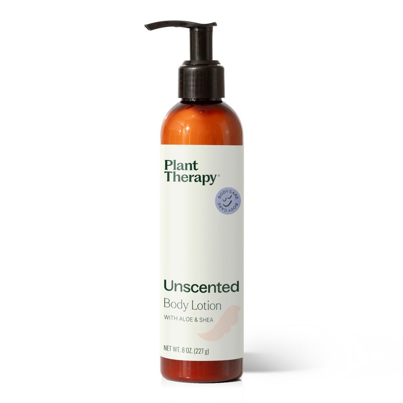 Plant Therapy Unscented Body Lotion with Aloe and Shea, Hydrate and Nourish Skin with Botanical Ingredients, 8 oz - Image 1
