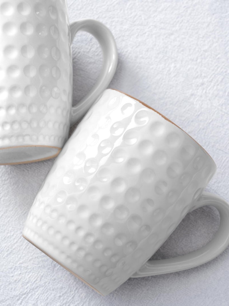 famiware Coffee Mugs Sets for 6, 12 oz Mug Set, Coffee Cups with Handle for Coffee, Tea, Cocoa and Milk, Microwave and Dishwasher Safe, White Circle - Image 4