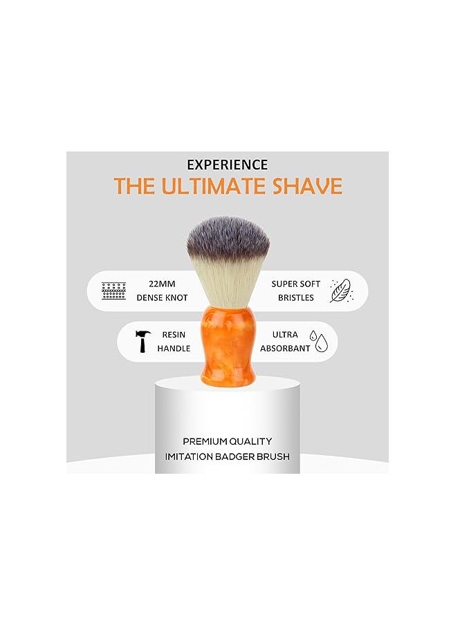 RUBAB MEN Premium Soft Shaving Brush for Men |Firefly Edition| Experience Luxury Shaving with Cruelty-Free Bristles & Vibrant Orange Ergonomic Handle | Handcrafted with Passion in India - Image 2