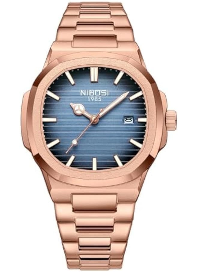 NIBOSI - Men Watches Analog Quartz Stainless Steel Military Watches For Men Waterproof Business Classic Desiger Wrist Watch Date - Image 1