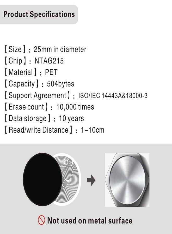 Timeskey NFC 30 قطعة من ملصقات NFC السوداء NTAG215، متوافقة مع أجهزة أندرويد وآيفون، ذاكرة 504 بايت قابلة للبرمجة بالكامل - Timeskey NFC - Image 2