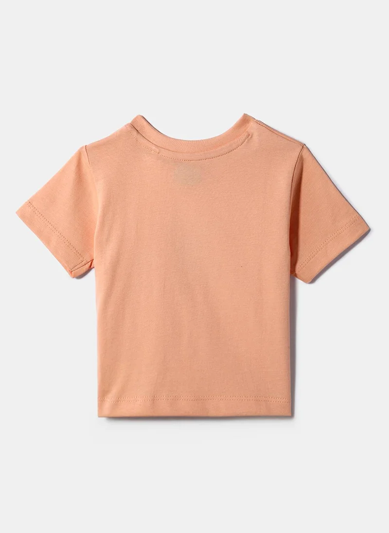Nautinati  Nautinati Peach Bow Embroidered Top and Skirt Set for Girls for Women | Best Price UAE