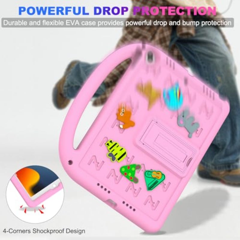 حافظة لجهاز iPad 9th/8th/7th Gen 10.2 بوصة 2021/2020/2019: حافظة EVA خفيفة الوزن مقاومة للصدمات باللون الأزرق الداكن مع حامل قابل للتعديل وحزام ومقبض مضاد للانزلاق - Image 5