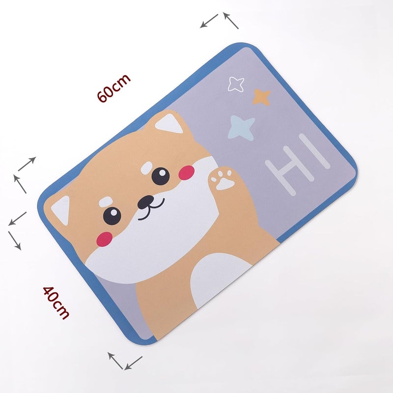 UMAI X SAVYA Home Multipurpose Mat for Kids Bedroom, Play Area, Living Room, Bathroom, Shower | 60 x 40, Lavender | Anti-Skid, Cartoon Design - Image 2