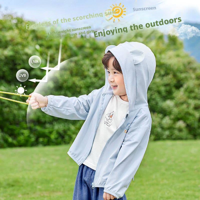 Baby Kids Hooded Sun Protection Jacket Quick Dry Summer Outerwear - Image 2