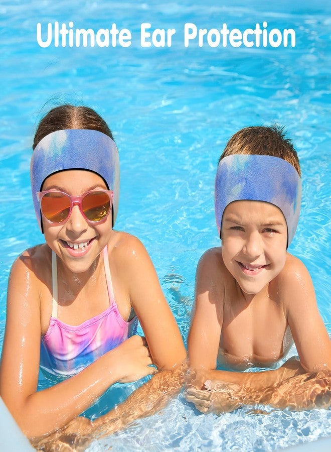 HeySplash Swimming Headband, Swimming Earplugs Ear Band Swimmer Ear Protection Kids Ear Plugs, Neoprene Ear Guard and Hair Guard for Kids Toddlers, Hold Earplugs in, S, Tie-dye Green - Image 2