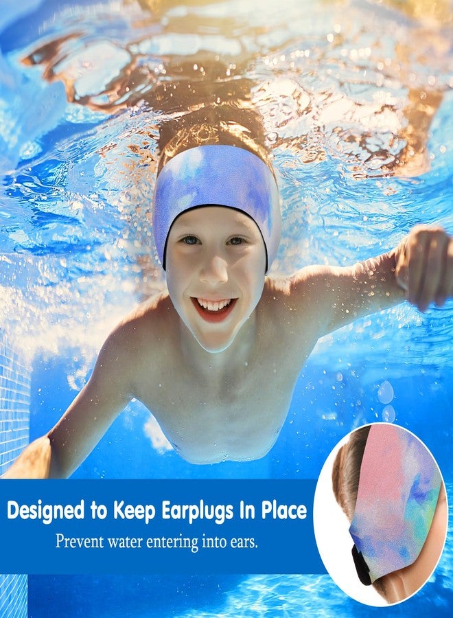 HeySplash Swimming Headband, Swimming Earplugs Ear Band Swimmer Ear Protection Kids Ear Plugs, Neoprene Ear Guard and Hair Guard for Kids Toddlers, Hold Earplugs in, S, Tie-dye Green - Image 3