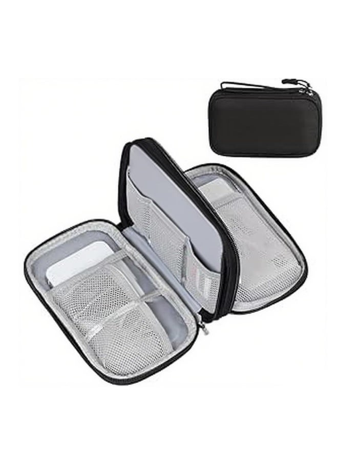 jaexest lectronic Accessory Organiser Electronic Accessory Travel Organiser for Cables, Chargers, Headphones, Mobile Phones (Black) - Image 1