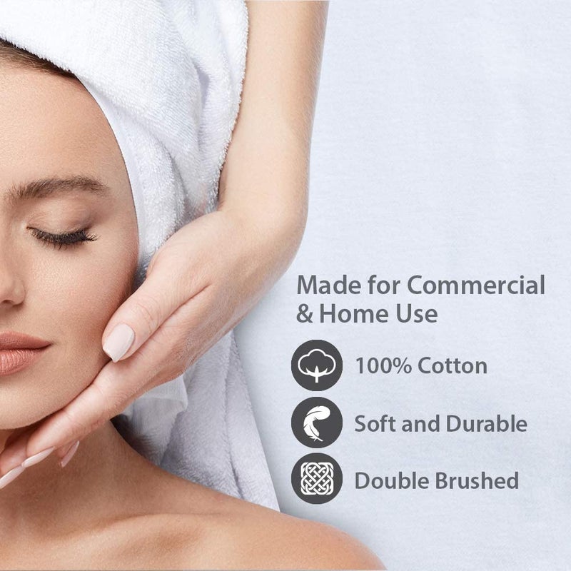 ForPro Professional Collection ForPro Premium Flannel 3-Piece Massage Sheet Set, White, for Massage Tables, Includes Massage Flat Sheet, Massage Fitted Sheet, and Massage Fitted Face Rest Cover - Image 5