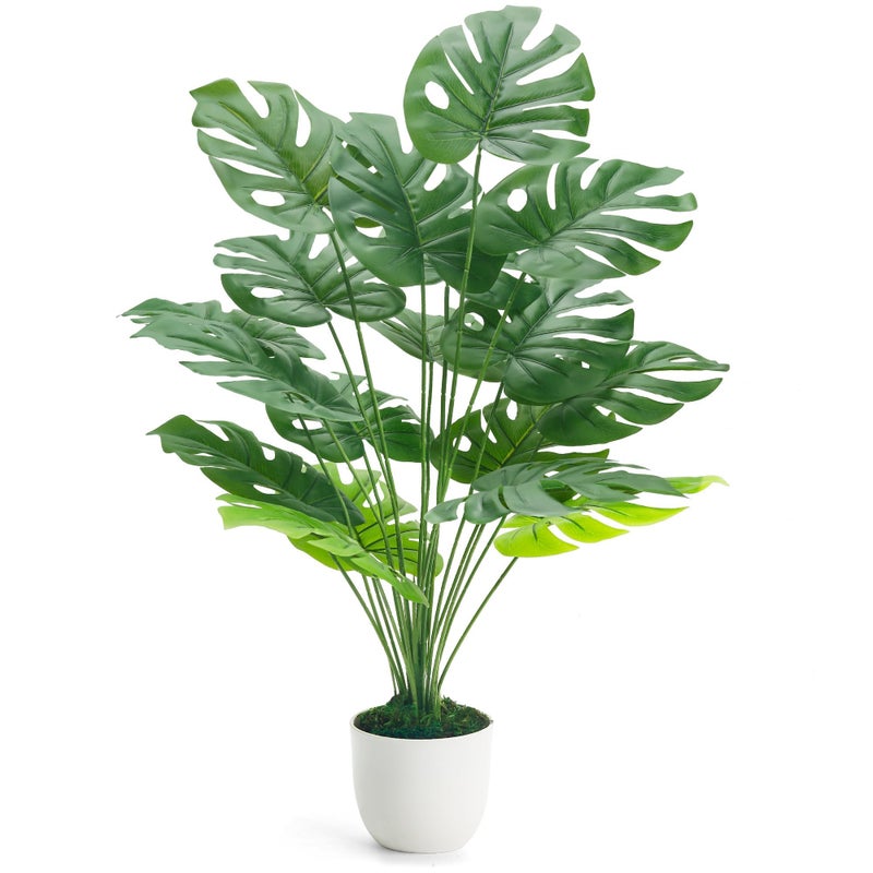 Der Rose 28 Fake Plants Large Artificial Monstera Faux Potted Plants Indoor Tall Tree for Living Room Decor - Image 2