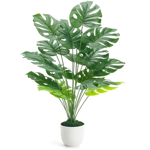 Der Rose 28 Fake Plants Large Artificial Monstera Faux Potted Plants Indoor Tall Tree for Living Room Decor - Image 1
