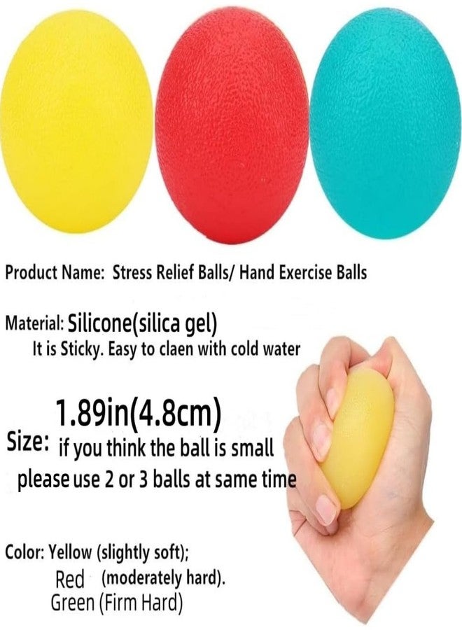 FMELAH 3 Resistance Stress Relief Balls,Physical Therapy Hand Exercise Balls Kits, Squeeze Balls Sets for Hand Finger Wrist Muscles Arthritis Training,Hand Grip Strengthening Train Ball - Image 2