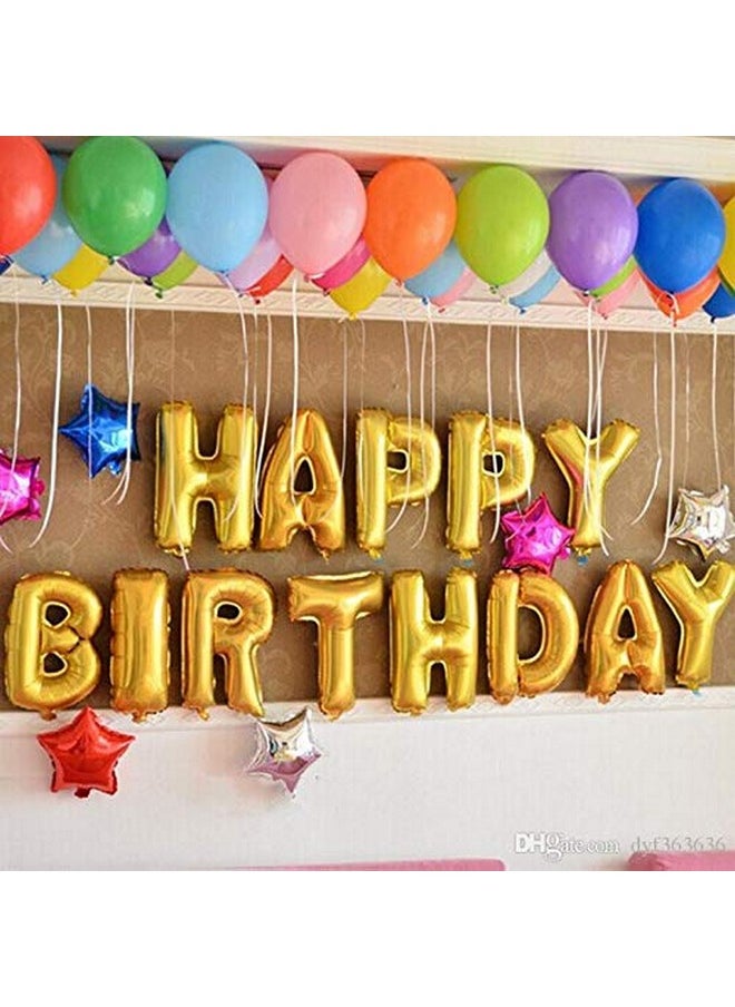 Balloonistics Balloonistics Happy Birthday Letter Golden Foil Balloons and Number Golden Foil Balloon for Party Decoration (Number 27)  - Image 3