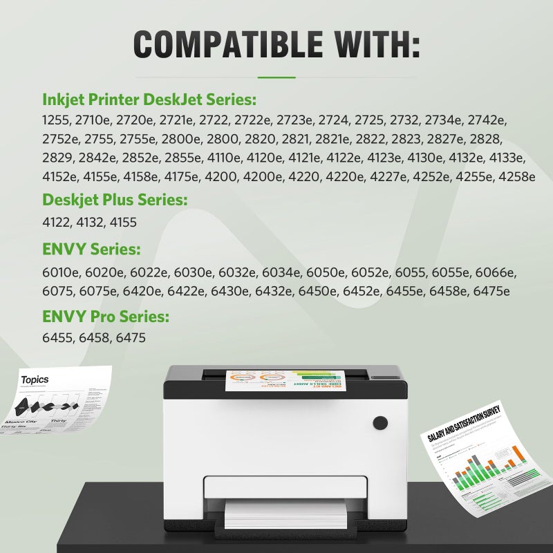 ALLWORK 67XL Ink Cartridge Replacement for HP 67 XL Remanufactured for HP Ink 67 67XL for DeskJet 2755e 2700 2855e 2800 2752 2742e 4155e 4255e 4100 Envy 6055 6055e 6455e Printer 2-Pack Black Tri-Color - Image 2