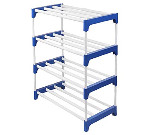 Ebee 8 Pair Plastic Shoe Stand (Blue, 4 Shelves) - Image 4