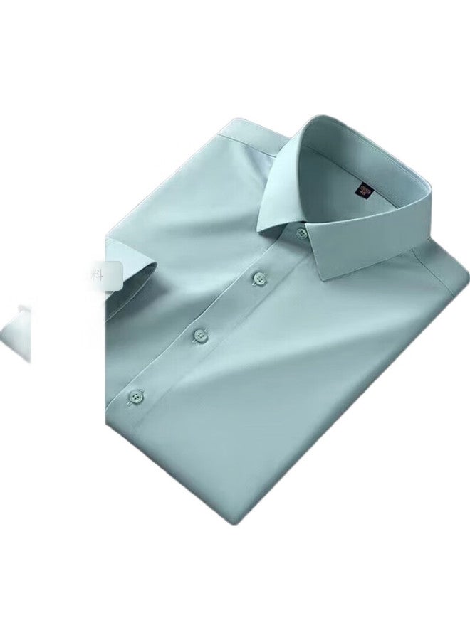 ROMON [Mulberry Silk Non-Iron] Long-Sleeve Shirt, Men'S White Dress Shirt, Slim Fit, Business Professional Menswear, Black, Size 44 - Image 3