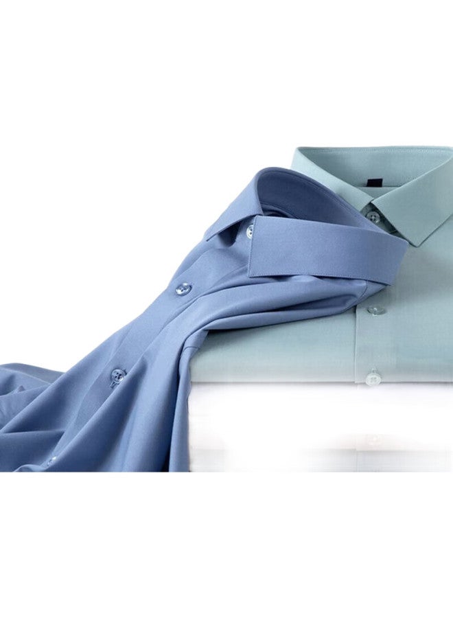 ROMON [Mulberry Silk Non-Iron] Long-Sleeve Shirt, Men'S White Dress Shirt, Slim Fit, Business Professional Menswear, Black, Size 44 - Image 1