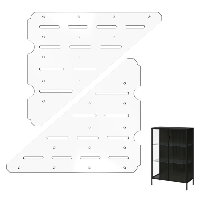 LUVCOSY Acrylic Shelf Compatible with Rudsta Tall & Wide Cabinet - 8mm Thick, Clear Acrylic Shelf Fit for Rudsta Glass Cabinet, Greenhouse Accessories - Triangular, 2 Pack - Image 1