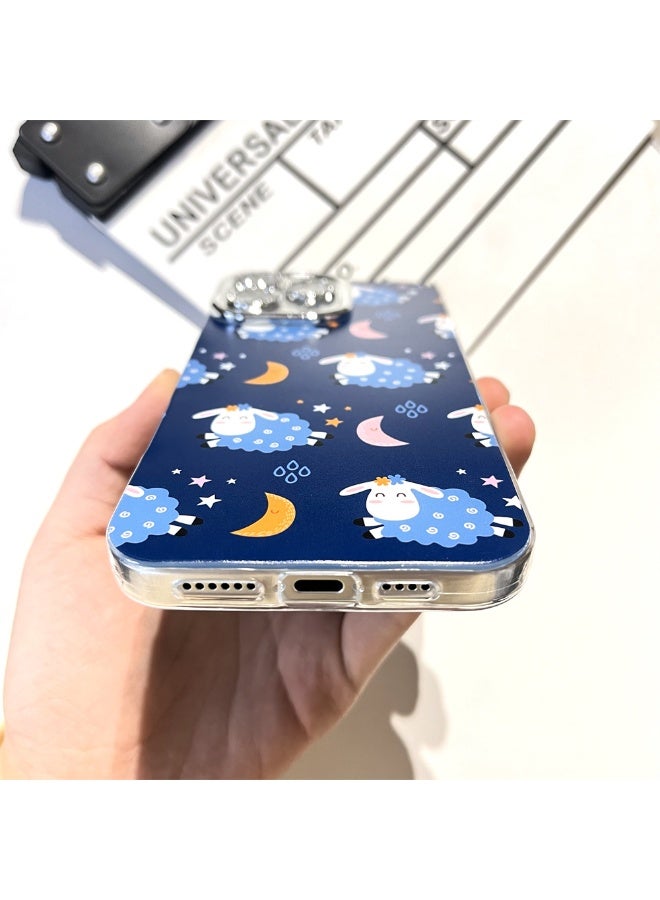 NIBEMINENT Cute Good Night Sheep Protective TPU Case Cover For iPhone 15 Plus Clear - Image 2