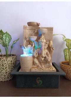 DECORION DECORION Ganesha Decorative Table Top Water Fountain for Home DcorIndoorGardenVaastu with Multicolor LED and Water Pump 