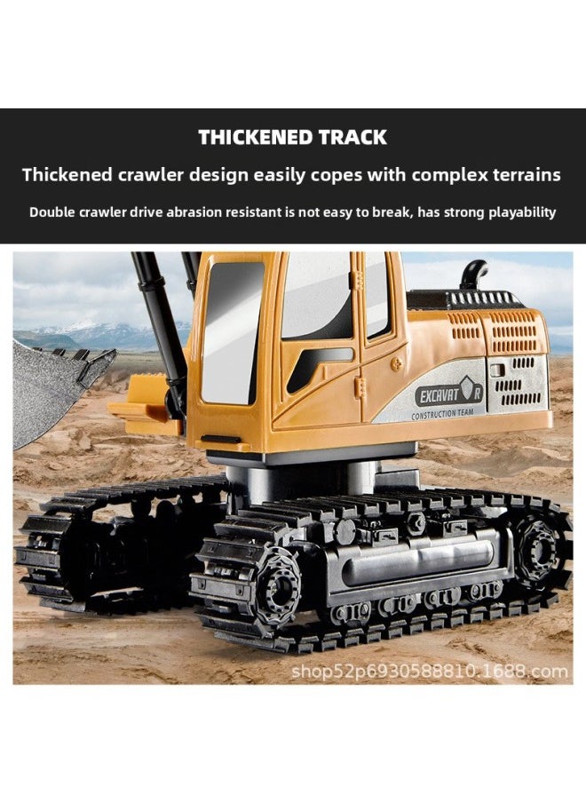 Wen Zhuangyuan Alloy Children's Remote Control Excavator Toy Car Boy Simulation Electric Digging Excavator Engineering Vehicle-Color:6-way Remote Control Excavator [silver] Mail Order Box-Proportion:battery Life [3 Batteries Remote Control Battery]]  - Image 4